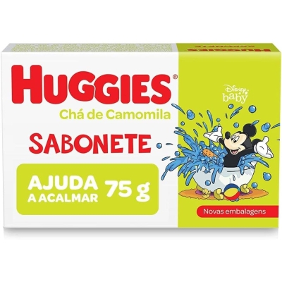 Sabonete Huggies Turma da Monica cha de camomila, barra, 1 unidade com 75g