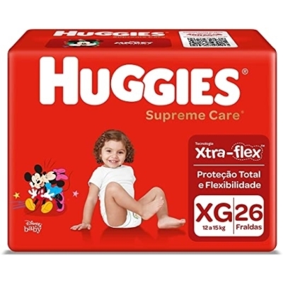 Fralda huggies supreme care tamanho xg 26 unidades (mega)