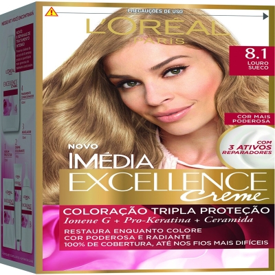 Tintura L oreal imedia excellence creme n 8.1 louro sueco