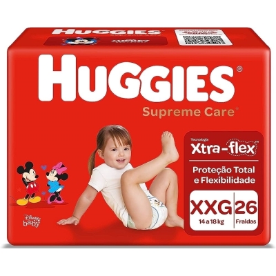 Fralda huggies supreme care tamanho xxg 26 unidades (mega)