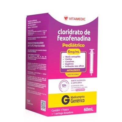 Cloridrato de Fexofenadina 6mg/ml 60ml Vitamedic