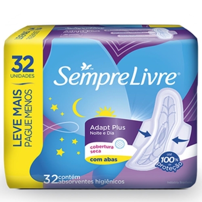 Absorvente sempre livre adapt c/abas 32un