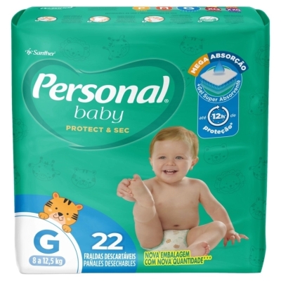 Fralda personal baby protect sec tamanho g 22 unidades (jumbo)