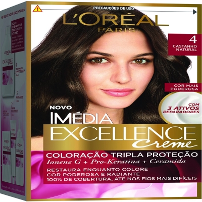 Tintura em creme imedia excellence castanho natural 4