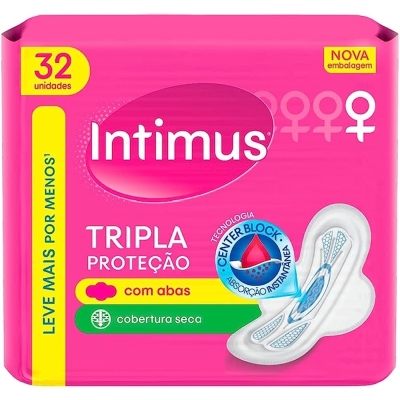 Absorvente intimus tripla protecao seca c/ab 32un