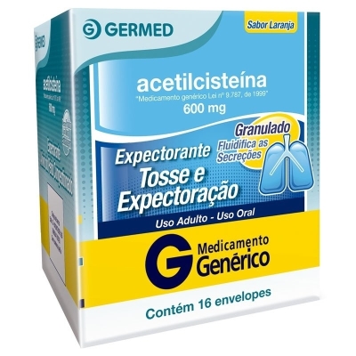 Acetilcisteina 600mg 16 envelopes germed,