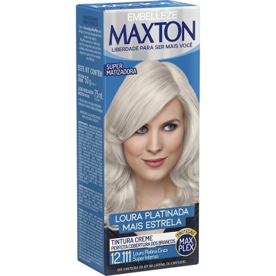 Tintura Maxton n 12.111 louro platino cinza super intenso