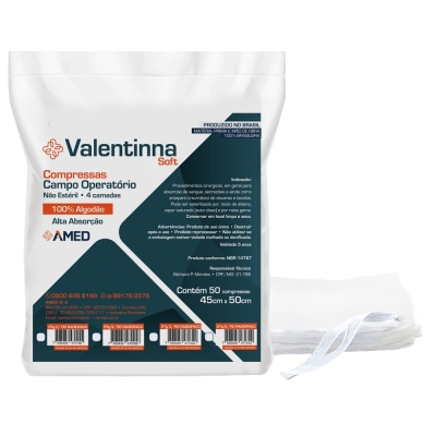 Campo operatorio nao esteril valentina amed 45x50 35g 50un