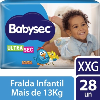 Fralda babysec ultrasec galinha pintadinha tamanho xxg 28 unidades (mega)