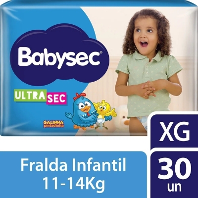 Fralda babysec ultrasec galinha pintadinha tamanho xg 30 unidades (mega)