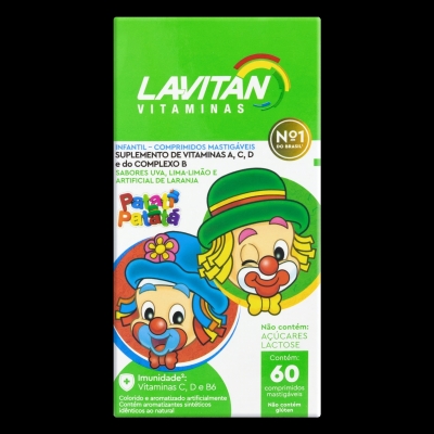 Lavitan kids uva/ limao/ laranja 60 comprimidos cimed