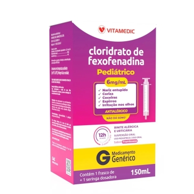 Cloridrato de Fexofenadina 6mg/ml 150ml Vitamedic