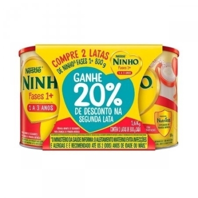 Kit leite po ninho fases 1+ 2 latas 800g