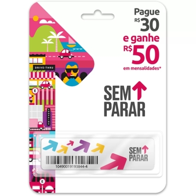 Cartão Chip Sticker Sem Parar Pós-Pago