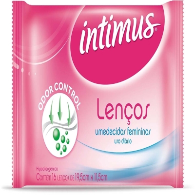 Lenco umedecido intimo intimus sem perfume, 16 unidades