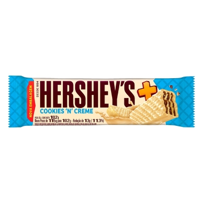 Chocolate Hershey s Mais cookies n creme, 1 unidade com 102g