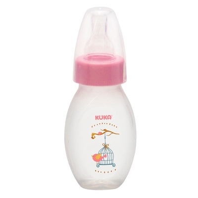 Mamadeira Kuka Kukinha 0 a 3 meses, rosa com capacidade de 50mL