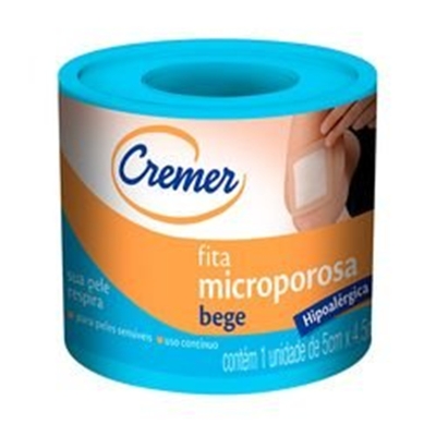 Fita Microporosa cremer bege com 5cm x 4,5m