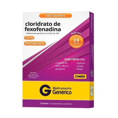 Fexofenadina 120mg 10 comprimidos cimed