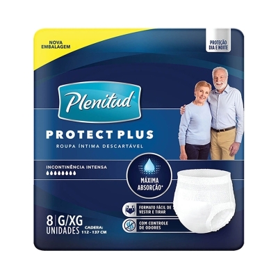 Roupa int plenitud protect plus g/xg unissex 8un